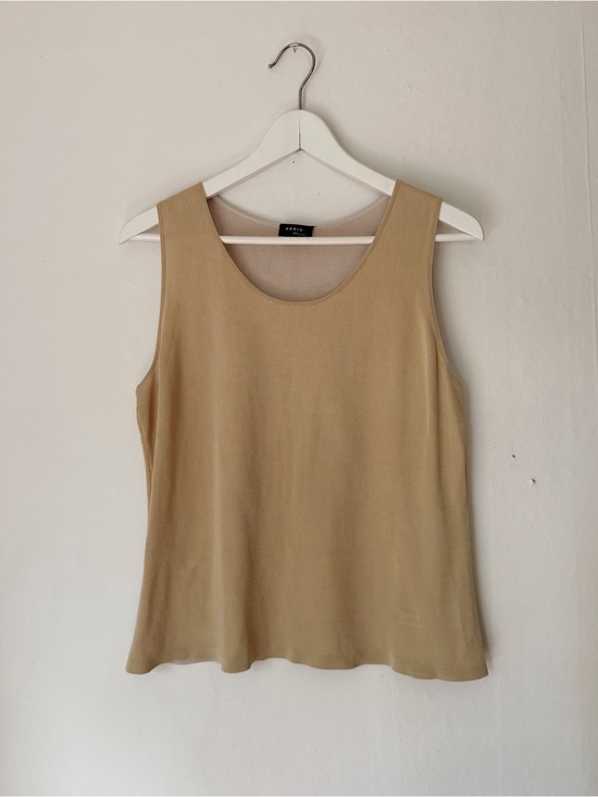 Akris Tops - Akris 2023 "100 Years" Silk Knit Scoop Tank Top in Beige